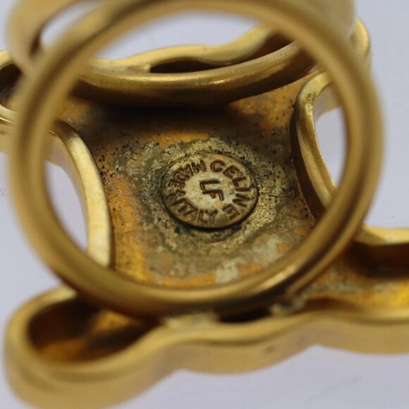 CELINE Triomphe Scarf Ring metal Gold Auth ar12111 - Picture 7 of 7